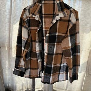 SHEIN Checkered Shirt in Brown and Black